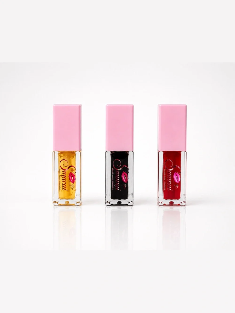 Triple Lip Gloss Set — Yellow, Black, Red